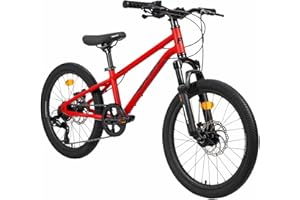FabricBike Terra - Bicicleta de montaña de Aluminio 20 Pulgadas para niños de 6, 7 y 8 años, Bicicleta MTB, Freno de Disco, Cambio de 7 velocidades, Suspensión Delantera.