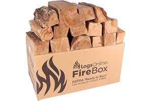 LOGS ONLINE Hardwood Kiln Dried Firewood Logs for fire Pit, 60kg / Chunky Logs Perfect for Pizza Ovens, Fire Pits, Chiminea, BBQ Wood Burner Kiln Dried Hardwood Under 20% Moisture. Ready to Burn Fire Logs…