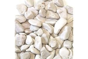 DIELLESHOPPING CIOTTOLI DI MARMO VALLE D'ITRIA IN SACCHI 25 kg diametro 25-40 pietre ornamentali per giardino, vasi, fiori, fioriere