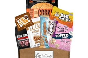 RUVO Protein Hamper-Protein Gift Set & Fitness Hamper Including Protein Bar, Protein Powder & More. This Protein Box Is A Great Gym Gifts for Men&Women. Protein Gifts for Men, Women & Gifts for Gym Lovers