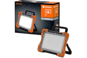 LEDVANCE LED Worklight Panel - faro da lavoro orientabile a LED per interni, faro da costruzione 50 W, 4500 lumen, 25.000 ore di vita, incluso cavo di alimentazione di 2 m e collegamento alla rete AC