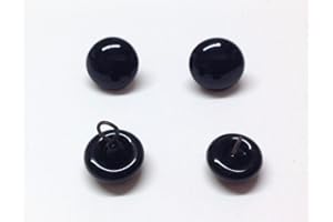 celloexpress Pack of 2 Pairs - 12mm Black Glass Dome Eyes with Metal Loops - Eyes for Soft Toys or Teddy Bears