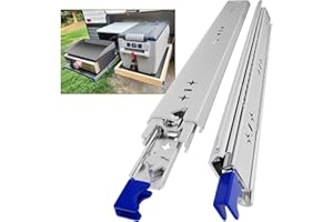 AOLISHENG schubladenschiene vollauszug 450 mm,Schwere schubladenführungen mit Schloss 120 kg Ladekapazität, 1 Paar (2 Stück) (With lock, 18 inch(450mm))