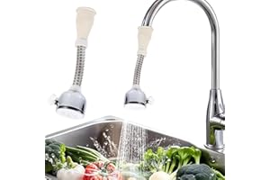 YOWMINA Faucet Aerator, Universal Kitchen Tap Spray Head Attachment, 360° Rotate Adjustable Tap Sprayer, Faucet Aerator Adapter, Tap Adapter for Kitchen Sink, Tap Filter Nozzle, Adjustable Sink Faucet Head