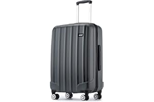 Kono Large Suitcase ABS Hard Shell Trolley Case Lightweight 28" Check in Hold Luggage with 4 Wheels and Combination Lock (Grey)