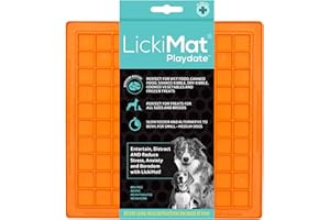 LickiMat Classic Playdate - Tapete de alimentación para perros para aliviar el aburrimiento y la ansiedad, ideal para alimentos, golosinas, yogur o mantequilla de maní, alfombrillas para lamer perros,