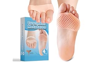 Surus Equipment 4 Cuscinetti Metatarsali Professionali in Gel per Avampiede, Sollievo Immediato da Dolori e Vesciche, Prevenire Infiammazione, Ergonomici, Inodori e Riutilizzabili, Taglia Uomo Donna