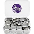 Asian Hobby Crafts Stainless Steel Mini Cookie & Vegetable Cutter Set, Embossing Molds for Baking, Food Decoration, Kid-Friendly Pastry Molds for Kitchen Use, Multiple Designs,Set of 12 Pcs
