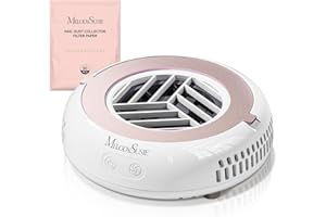 MelodySusie Mini Nail Dust Collector,HProA 6000RPM Portable Powerful Suction Vacuum Fan Dust Extractor with 30 Pcs Filter Papers for Personal,Nail Practice and Mobile Nail Techs, White