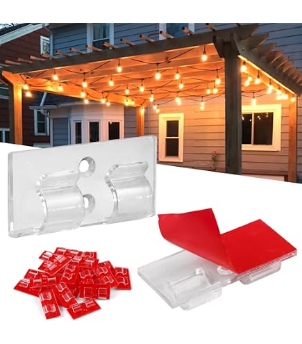 24 Ganci Per Luci Da Esterno: Fissaggio Facile E Veloce Per Stringhe Luminose, Ideali Per Balconi, Giardini E Terrazze
