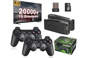 TECTINTER Console de Jeu rétro - Console de Jeux vidéo Vaomon, intégrée à Plus de 20000 Jeux Classiques,Sortie HDMI 4K Game Stick pour TV, Deux contrôleurs sans Fil 2.4G 9 émulateurs pour Enfants