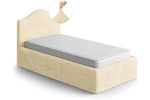 PAULATO Husse für Einzelbett über das Kopfteil und Grundgestell rüberziehen, Husse für Boxspringbetten 80-130cm Mikrofaser, bi-elastisches, kratzfestes und maschinenwaschbares Gewebe Made in Italy
