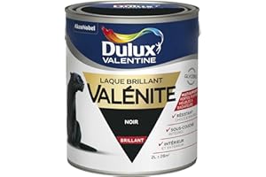 Dulux Valentine Peinture Laque Valénite Glycéro multisupport intérieur-extérieur – Grande résistance pour boiseries et ferronneries - aspect Brillant Noir 2L 5211256