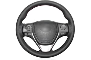 MEWANT Coprivolante in vera pelle per Toyota RAV4 2013-2019/Corolla 2014-2019/Corolla iM (USA) 2017-2018/Auris 2013-2016/Accessori per volanti per Toyota RAV4, Corolla, Auris