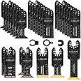 LEILUO 32 Pcs Titanium Multi Tool Blades Kits for Wood Nails Drywall Cutting Oscillating Tool Accessories with Storage Bag Compatible with DeWalt Makita Dremel and More