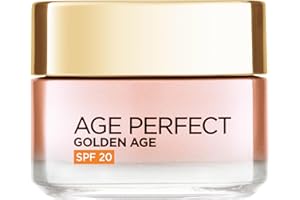 L'OREAL PARIS L'Oréal Paris Age Perfect Golden Age Crema de Día Fortificante con Protección Solar SPF 20, Antiflacidez y Luminosidad, Pieles Maduras y Apagadas, 50 ml