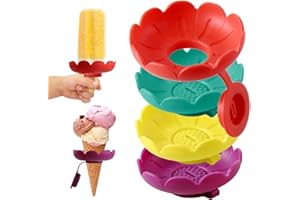 NTWDBY Tropffrei Eis am Stiel-Halter für Kinder, 4 Stück Silikon Eishalterung für Kinder, Wiederverwendbarer Eis Halter, Eislutscher Halter, Bpa Frei Eis Tropfschutz für Jungen＆Mädchen