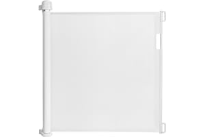 VA-Cerulean Treppenschutzgitter Ausziehbar für Kinder und Baby,150 cm Weiß Haustiere Barriere,Abschließbar Hundeschutzgitter,Treppenschutzgitter,Absperrgitter für Haustier