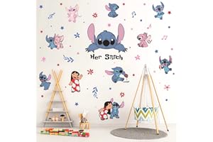 GRENRIC 3D-Stich-Anime-Tapete, Wandaufkleber, Aufkleber für Kinderzimmer, Kinderzimmer, Wanddekoration, Cartoon-Poster, Aufkleber, Dekoration