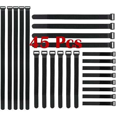 PolyMath 6-teilig Justierbare Kabelbinder Set - Wiederverwendbare Nylon-Binder 20-80 Cm Für Kabelmanagement
