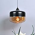Homesake®Glass Pendant Light Black Loft Bar Counter Dining Room Creative LED/Filament Ceiling Hanging Lamp, E27, Murray, Black