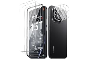 Yenwen Schutzfolie für Xiaomi 15T Pro 5G für Panzerglas, 3 Stück Displayschutz mit 3 Stück Kameraschutz Glas, 9H Schutzglas Screen, Unterstützt Fingerabdruck-ID, Handy Folie für Mi 15 T Pro mit Rahmen