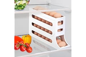 FHISKUNYU Porta Uova da Frigo per 30 Uova, Organizer Frigorifero Con Design Pratico, Contenitore per Frigorifero, Ideale per Cucina e Dispensa (Bianco)