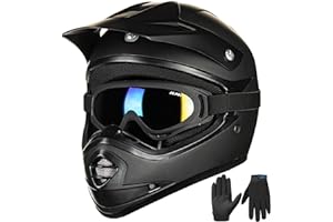 ILM Casque Moto Enfant Motocross Cycliste pour Garçon et Fille avec Goggle Gants VTT ATV Off Road ECE B07