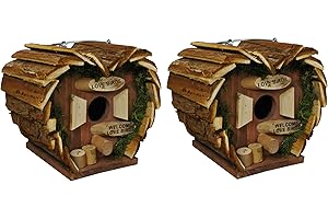 Selections Hanging Wooden Love Bird Nest Box Heart Shaped Birdhouse - Pack of 2