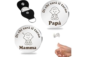 FUAKUIP Regali per Neogenitori,Regalo Neomamma,Regalo Neo Papà,Regalo Neonata Femmina,Regalo Festa Della Mamma,Regalo Neonato,Regali Neonato Maschio,Regali per Donne Incinte,Moneta Decisionale Genitori