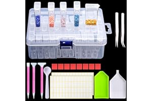 ZHENLE Kit di 42 scatole per pittura a mosaico fai da te per pittura a mosaico e kit di accessori per nail art e ricamo con diamanti per adulti o bambini
