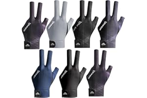 Kaxenig Billardhandschuh,3-Finger-Handschuhe, Links Öffnen Finger Snooker Handschuh, Billard Zubehör Männer Frauen Erwachsene