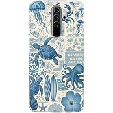 Manitoba Xiaomi Redmi Note 8 Pro Uyumlu Baskılı Yumuşak Silikon Telefon Kılıfı, Deniz Hayatı Deseni, Şeffaf