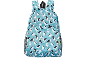 ECO CHIC Lightweight Foldable Water Resistant Backpack Rucksack Folds into Pouch for Storage