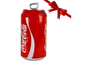 COCA-COLA Coca Cola CC06-G 5.4L 8 Can Portable Coke Mini Fridge, Thermoelectric 12 V Cool Box, Car Refigerator for Snacks Lunch Drinks, AC Cords, Desk Accessory for Home Office Camping, Red