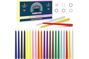 Tobeape 24 Pack 10" Tall Colored Taper Candles, Dripless Unscented Colorful Candlesticks for Birthdays Dinner Party Home Décor, Long Burning Spell Chime Candles for Witchcraft Ritual Prayer Meditation