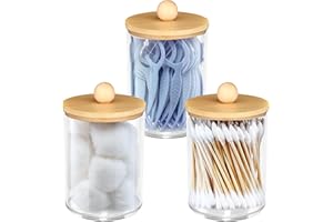 LWMTT Pudełko do przechowywania bawełny, 3-częściowy dozownik bawełny, przezroczyste akrylowe pudełko do przechowywania wacików i bawełnianych podkładek, kosmetyków do makijażu