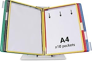 DJOIS Tarifold 434109 Tischsichttafelset Metall, A4, 10 Sichttafeln, sortiert