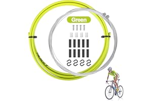 WUIOWPPIC Bicycle Gear Cable Kit, Bike Gear Cable Rear Gear Cable Mountain Bike Universal Bicycle Shift Cable Set with Front Rear Accessory for Mountain & Road Bike Bicycle Change Cable with Housing (Green)