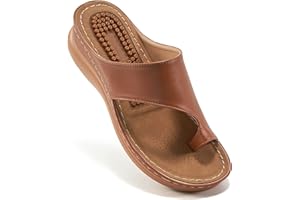 Aomigoct Sandały dla kobiet buty na koturnie: wygodne sandały ortopedyczne damskie eleganckie letnie klapki na co dzień kliny do chodzenia