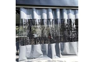 Suwooy Outdoor Clear Tarp Curtain, Pvc Heavy Duty Waterproof Tarpaulin Side Panels With Eyelets, Transparent Tarpaulin Partition Rain Curtain for Pergola, Porch, Gazebo, Patio,W×H-1.7×2m(5.6 * 6.6ft)