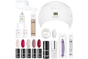 ‎NÉONAIL NEONAIL Nagelstudio Set 5x UV Gel Color Nagelstudio Professionell Starter Set, 48W LED Lampe, Base&Top