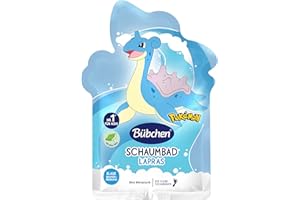 Bübchen Pokémon Lapras - Bagno di schiuma liquido, 40 ml, con effetto colorante ad acqua arancione per bambini, schiuma delicata con aloe vera, senza siliconi e senza microplastica