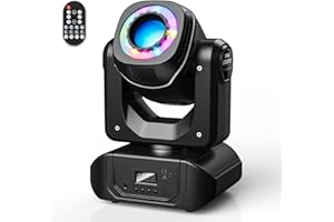 ZonQoonz Cabeza Móvil LED DMX512 Luces de fiesta con mando a distancia 8 Gobos 8 colores para bodas, fiestas, escenarios iluminación