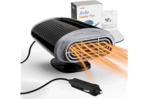 Chuankefanxing Calentador de Coche 12V, 150W Calefactor Coche Portátil 2 en 1 Ventilador de calefacción y Refrigeración Rotación 180° Desempañador de Parabrisas para Coches, Calefacción Rápida