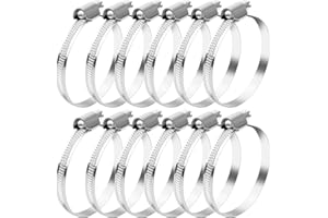YFLeomry 12 Stück Schlauchschelle Edelstahl 50-70mm Hochwertige Schlauchschellen Set aus Rostfreiem Stahl Universelle Schlauchklemmen für Wasser, Luft Kraftstoffschläuche