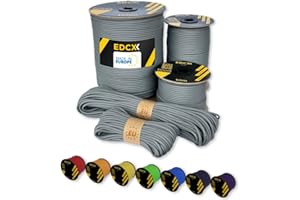 EdcX Paracord 4 mm, más de 35+ Colores sólidos (10 m, 15m, 30m, 50m, 100m, 300m) | Ideal para Camping, al Aire Libre | Cuerda 100% Nailon 4mm | Cuerda Tactica 550 Tipo III