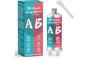 LAMXIN 30 Min Epoxy Resin Glue 1.76oz, Tough Durable Clear Epoxy Glue Fast Repair, 2 Part Epoxi Adhesives Quick Cure Clear for Metal, Wood, Plastic, Glass, Ceramic