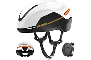Favoto Casco Bici Intelligente con Luce - Casco Ebike Certificato CE Doppio Guscio per Uomo Donna con Indicatori di Direzione per Ciclismo su Strada e Spostamenti in Città