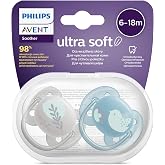 Philips Avent Ultra Soft Pacifier, 6‑18 Months for Male Babies, 2&rsquo; Pack, Orthodontic Silicone, FlexiFit Shield, Ultra Soft